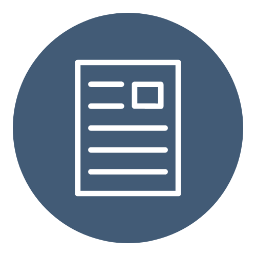 Content Marketing as an icon of a sheet of paper with writing and picture square.